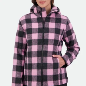 Swanndri Women's Seattle V2 Hoodie - Shadow/Blossom Check