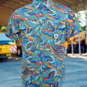 Trademutt Men's Snazzy Full Button Short Sleeve Work Shirt
