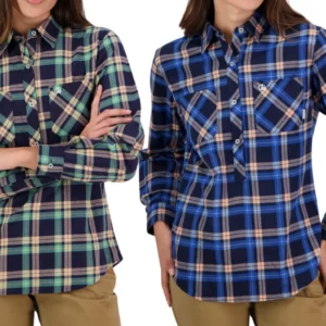 Swanndri Women's Egmont Twin Pack Shirt - Fern / Royal Blue