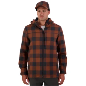 Swanndri Men's Hudson Hoodie - Shadow/Rusty Check