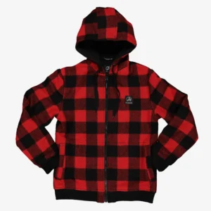 Swanndri Kid's Crooked River Hoodie - Red/Black Check
