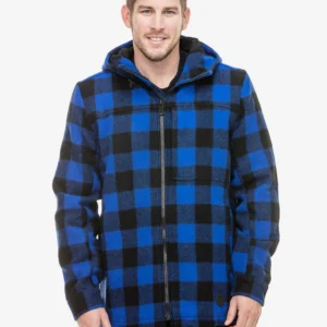 Swanndri Men's Hudson Hoodie- Blue/Black Check