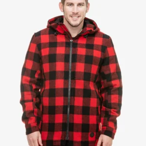 Swanndri Men's Hudson Hoodie - Red/Black Check