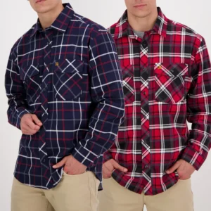 Swanndri Men's Full Button Egmont Twin Pack - Navy / Oxblood