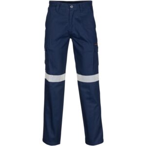 DNC Middle Weight Cotton Double Angled Cargo Pants With CRS Reflective Tape (Navy - Style 3360)