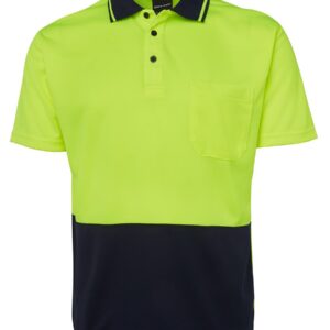 JB's Wear HV 4602.1 Non Cuff Trad Polo (Lime/Navy) 6HVNC