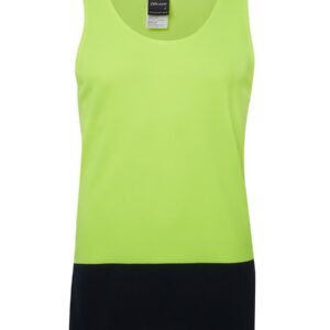 JB’s Wear Hi Vis Traditional Singlet (Lime/Navy) 6HVS