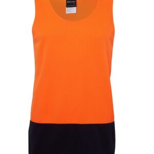 JB’s Wear Hi Vis Traditional Singlet (Orange/Navy) 6HVS