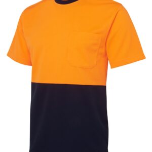 JB's Wear Hi Vis Traditional T-Shirt - Orange/Navy 6HVT