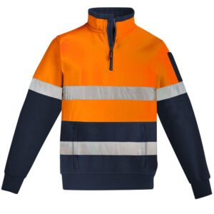 Syzmik Unisex Hi Vis 1/4 Zip Pullover - Hoop Taped (orange) ZT567