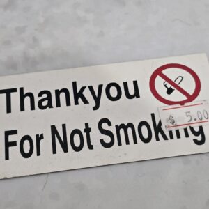 Metal - Thankyou for not Smoking - small sign - 100mm x 60mm