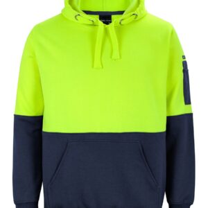 JB's Hi Vis Pull Over Hoodie - Lime/Navy (6HVPH)
