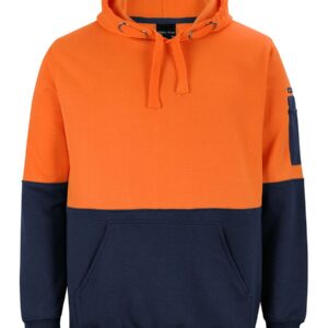 JB's Hi Vis Pull Over Hoodie - Orange/Navy (6HVPH)