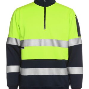 JB's Biomotion (D+N) 1/2 Zip Fleecy Sweat - Lime/Navy (6HZFS)