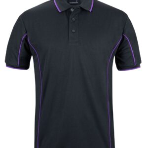 JB's Podium S/S Piping Polo - Black/Purple (7PIP)