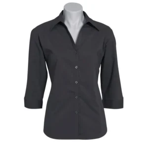 Biz Collection Women's Metro Shirt 3/4 Sleeve - grey LB7300