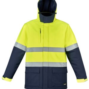 Syzmik Unisex Hi Vis Antarctic Softshell Jacket Yellow/Navy - ZJ553