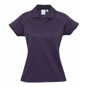 Biz Womans Ladies Blade Polo - Grape/Black- P303LS