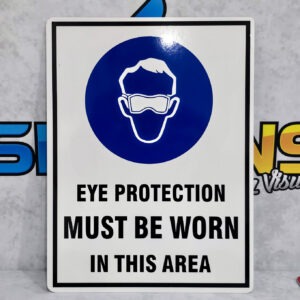 Mandatory PPE Sign - Eye Protection - 225 x 300mm Colorbond