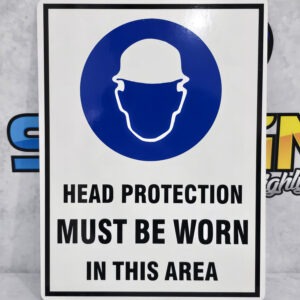 Mandatory PPE Sign - Head Protection - 225 x 300mm Colorbond